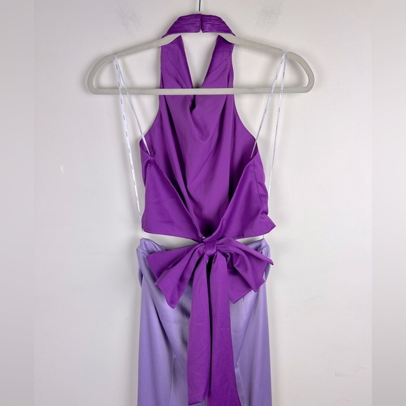 Elliatt | Halter Neck Back Bow Avril Maxi Dress Gown Lilac & Orchid | S - Picture 9 of 15